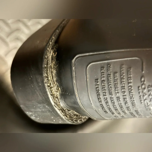 Coach Womens Tristee Mat Rubber Black Boots Lace Up Calf Fleece Lined size 6B‎ - Picture 9 of 10